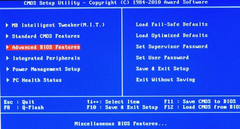 advanced bios features