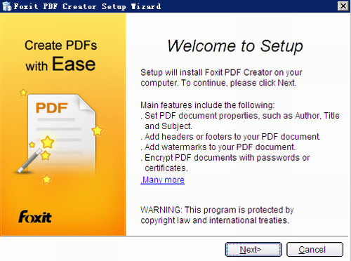 Foxit PDF Creator官网版下载_Foxit PDF Creator(虚拟打印机) v3.1.01210 绿色版下载 运行截图1